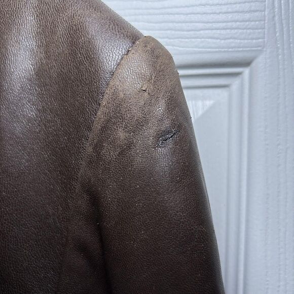 Lord & Taylor Leather Jacket Women's 12 Brown Quilted Zip Front Lined - Picture 12 of 12